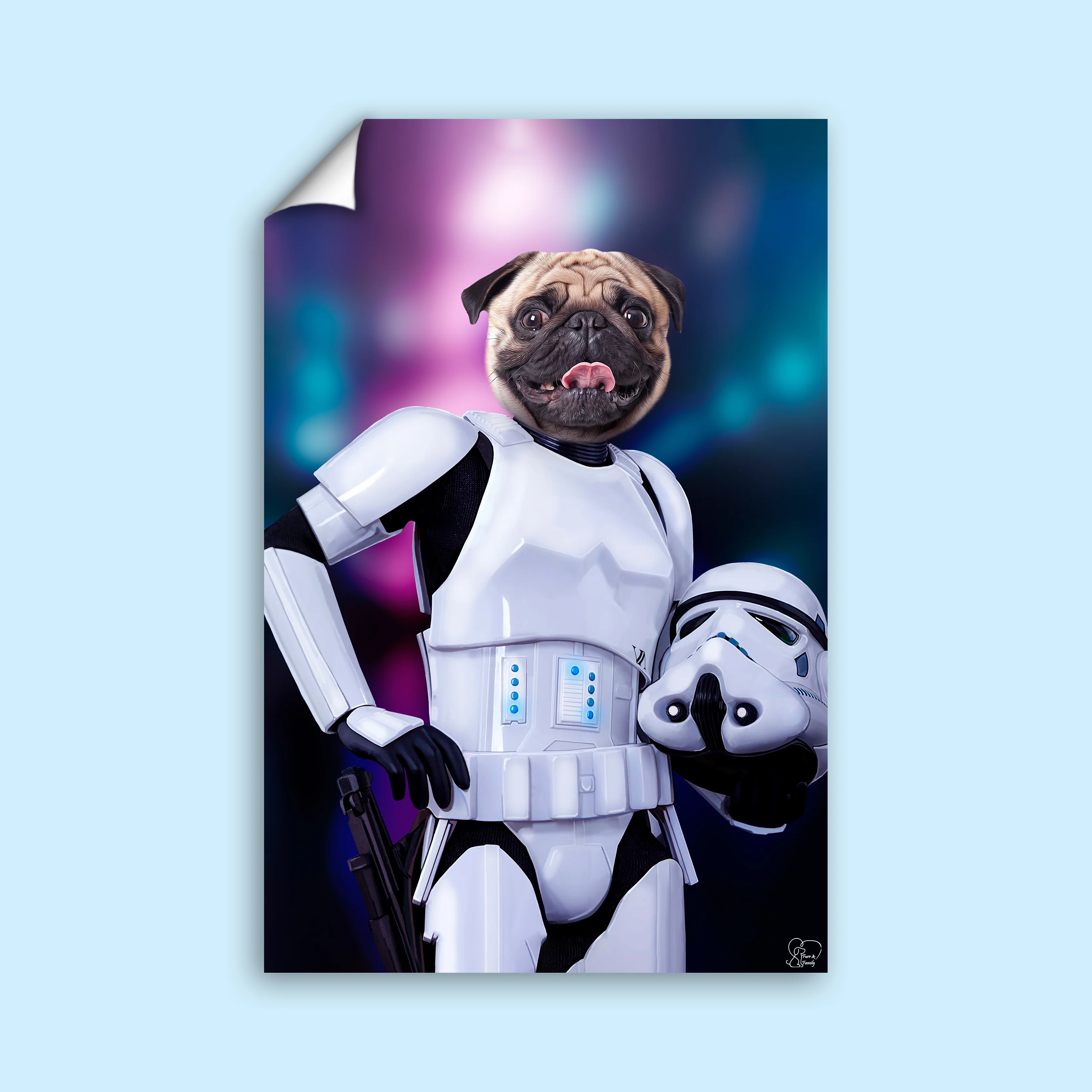 Personalized Princess Leia Pet Portrait - Star Wars Gift